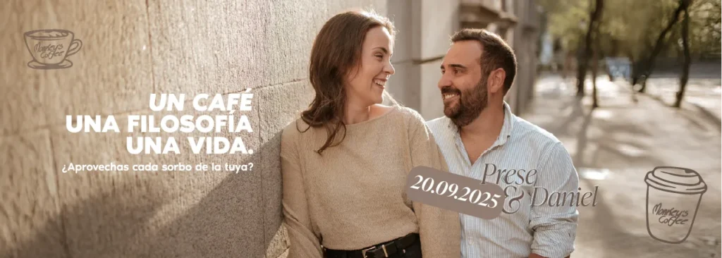 Saquito de café de especialidad como regalo de boda de Prese y Daniel